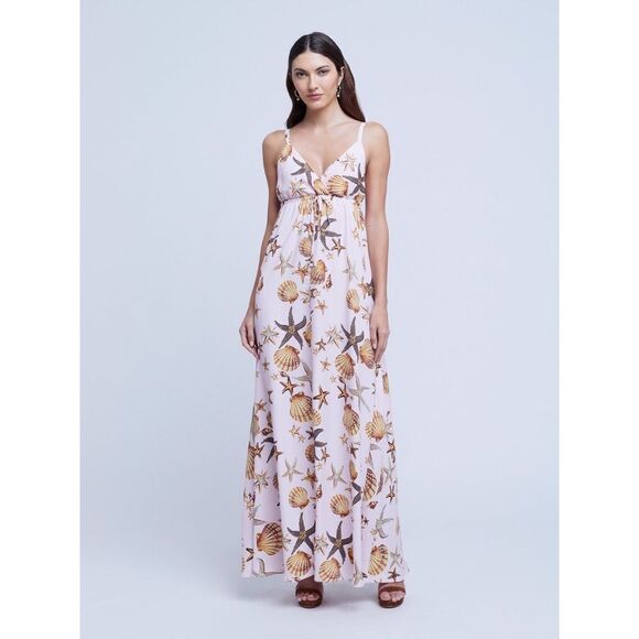 L'AGENCE Sachi Shell-Print Maxi Dress - Picture 1 of 12